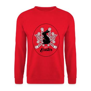 Ostern Geschenk Easter - Unisex Pullover - Rot - Vorne - Alina (178cm) & Michal (187cm)