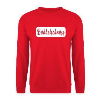 Köln - Bäbbelschnüss für Vielredner oder Schwätzer - Unisex Pullover - Rot - Vorne - Alina (178cm) & Michal (187cm)