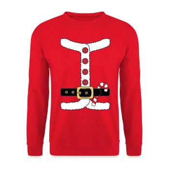Costume de Père Noël Vilain Pull de Noël - Sweat-shirt Unisexe - rouge - Devant - Alina (178cm) & Michal (187cm)