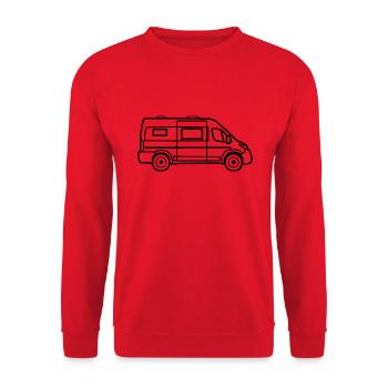 Van / Camper Van - Contour New - Unisex Sweatshirt - red - Front - Alina (178cm) & Michal (187cm)