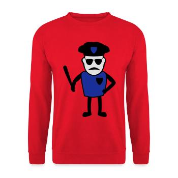 Policeman avec matraque - Sweat-shirt Unisexe - rouge - Devant - Alina (178cm) & Michal (187cm)