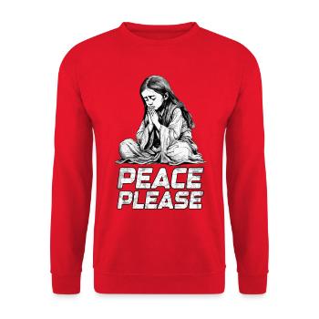 Peace Please - Praying for Peace - Unisex Sweatshirt - red - Front - Alina (178cm) & Michal (187cm)