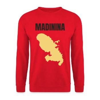 Madinina Martinique map t-shirt - Unisex Sweatshirt - red - Front - Alina (178cm) & Michal (187cm)