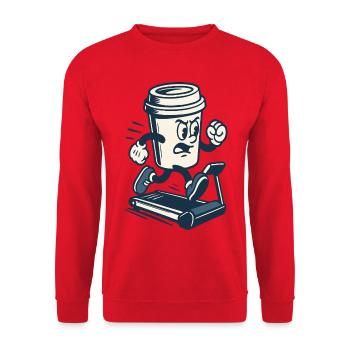 Koffeinhaltige Sprint Kaffeetasse - Unisex Pullover - Rot - Vorne - Alina (178cm) & Michal (187cm)