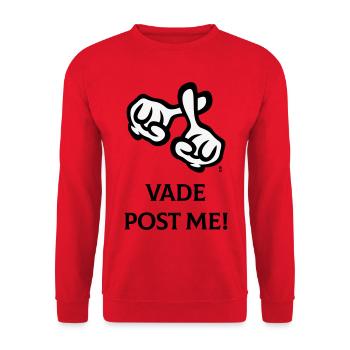Vade Post Me! (Kreuz / Bibel / Religion / 2C) - Unisex Pullover - Rot - Vorne - Alina (178cm) & Michal (187cm)