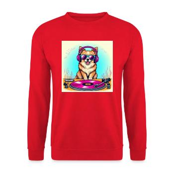 DJ Dog - Unisex Sweatshirt - red - Front - Alina (178cm) & Michal (187cm)