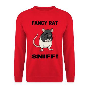 Rat Domestique Fancy Rat Sniff Rongeur - Sweat-shirt Unisexe - rouge - Devant - Alina (178cm) & Michal (187cm)