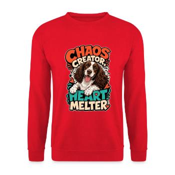 Englischer Springer-Spaniel - Unisex Pullover - Rot - Vorne - Alina (178cm) & Michal (187cm)