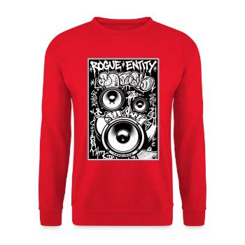 Rogue Entity Graffiti-Sprecher - Unisex Pullover - Rot - Vorne - Alina (178cm) & Michal (187cm)