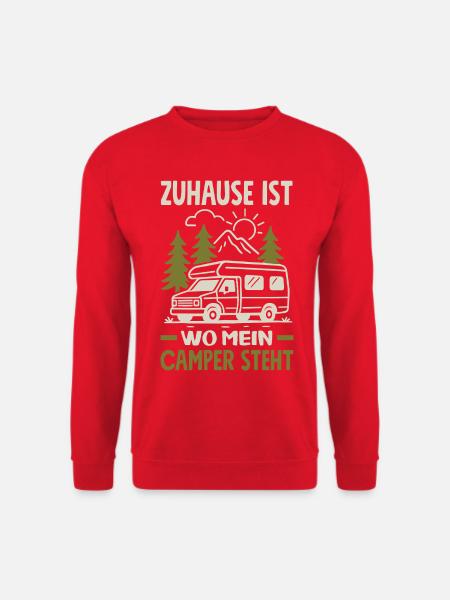 Camping Wohnmobil Camper Spruch Geschenk - Unisex Pullover - Rot