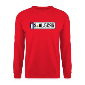 Cuba License Plate S-AL 5€Я0 - Unisex Sweatshirt - red - Front - Alina (178cm) & Michal (187cm)