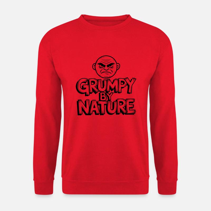 Grumpy and bad-tempered, angry face - Unisex Sweatshirt - red