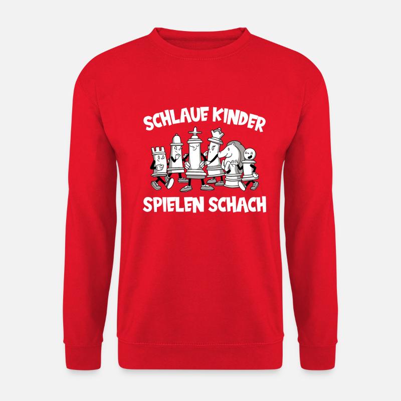 Schlaue Kinder spielen Schach Schachspieler - Unisex Pullover - Rot