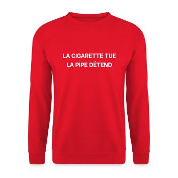 La cigarette tue la pire détend - Sweat-shirt Unisexe - rouge - Devant - Alina (178cm) & Michal (187cm)