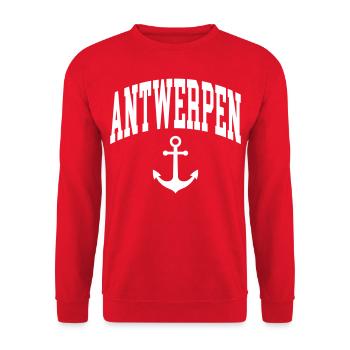 Antwerpen Anker - Unisex Pullover - Rot - Vorne - Alina (178cm) & Michal (187cm)