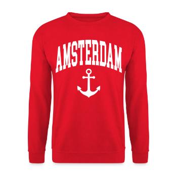 Amsterdam Anker - Unisex Pullover - Rot - Vorne - Alina (178cm) & Michal (187cm)
