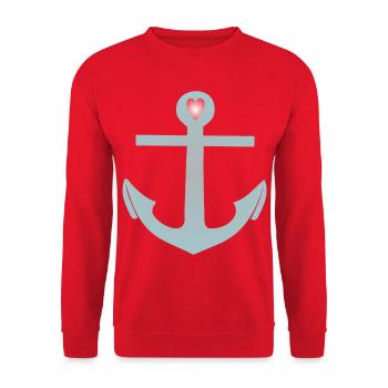 Ancre du cœur de l’ancre - Sweat-shirt Unisexe - rouge - Devant - Alina (178cm) & Michal (187cm)
