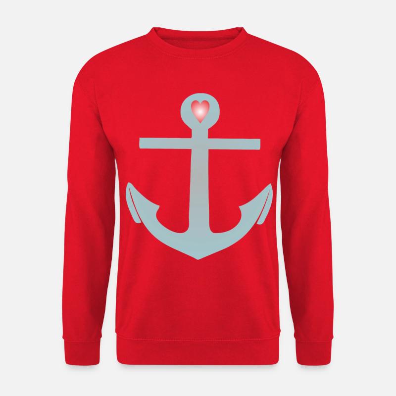 Anker Maritim Herz - Unisex Pullover - Rot