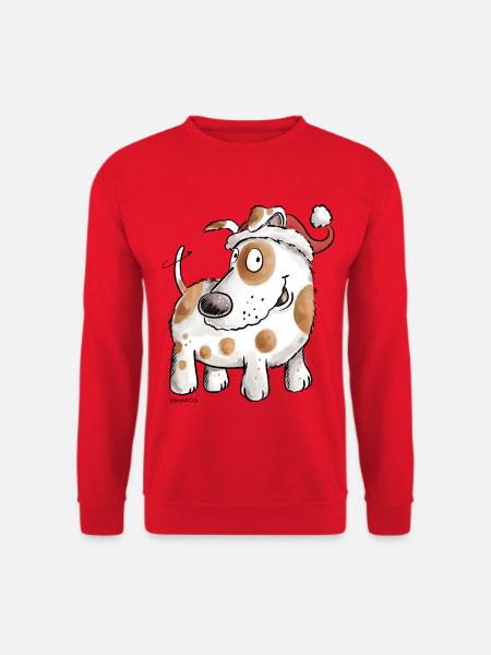 Weihnachtsmann Hund I Weihnachten Nikolaus - Unisex Pullover - Rot