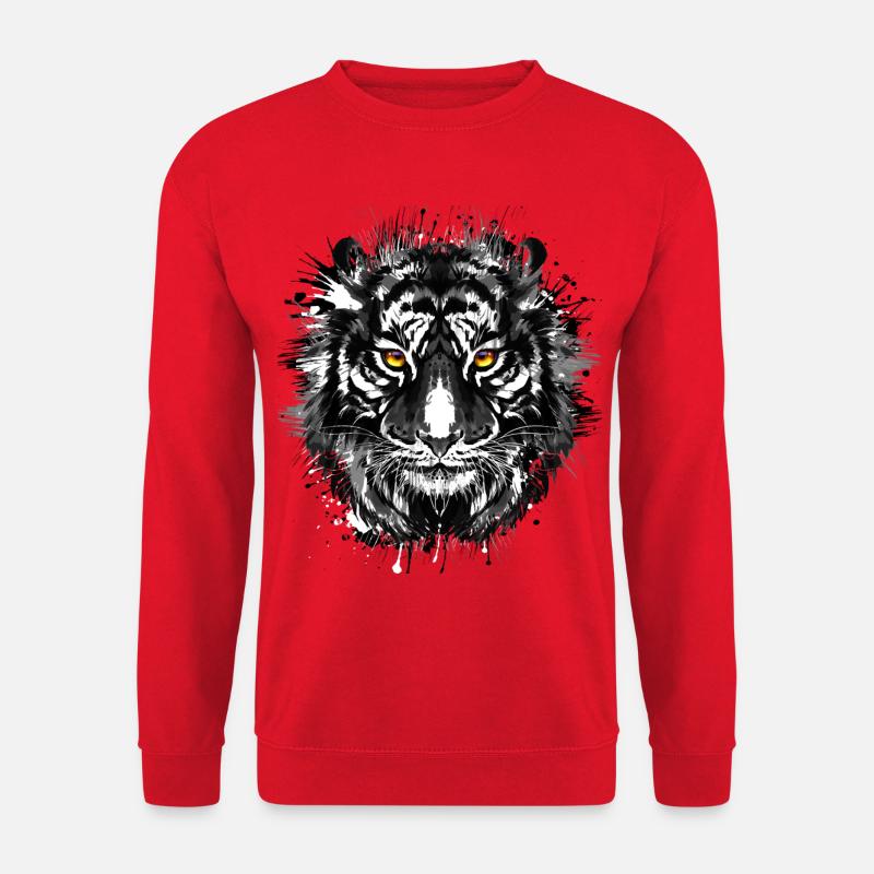 Bunter Tiger - Farbenfroher Tiger - Unisex Pullover - Rot