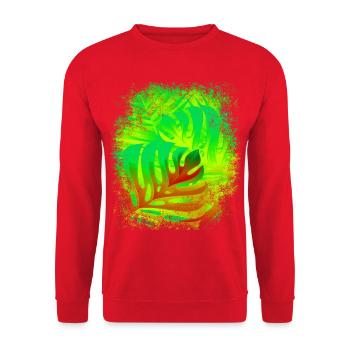 Summer feeling leaves in the colors of summer - Unisex Sweatshirt - red - Front - Alina (178cm) & Michal (187cm)