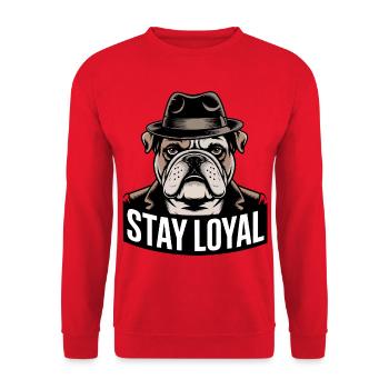 Stay Loyal Bulldog - Unisex Sweatshirt - red - Front - Alina (178cm) & Michal (187cm)