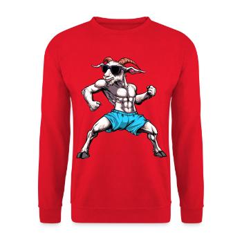 Ziegen Fitness - Unisex Pullover - Rot - Vorne - Alina (178cm) & Michal (187cm)