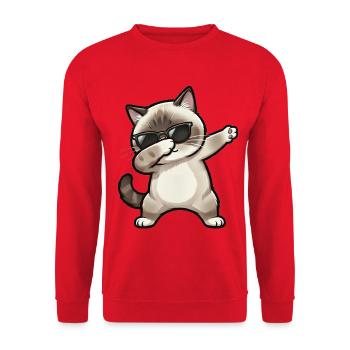 Dabbing Ragdoll Cat - Unisex Sweatshirt - red - Front - Alina (178cm) & Michal (187cm)