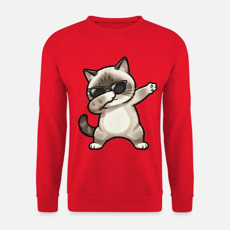 Dabbing Ragdoll Katze - Unisex Pullover - Rot