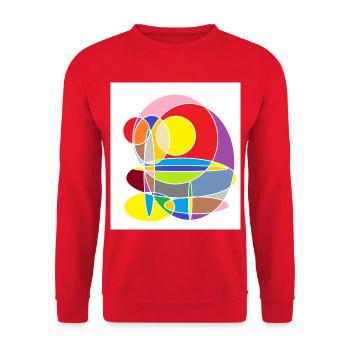 Mosaïque des cercles de couleur abstraits - Sweat-shirt Unisexe - rouge - Devant - Alina (178cm) & Michal (187cm)