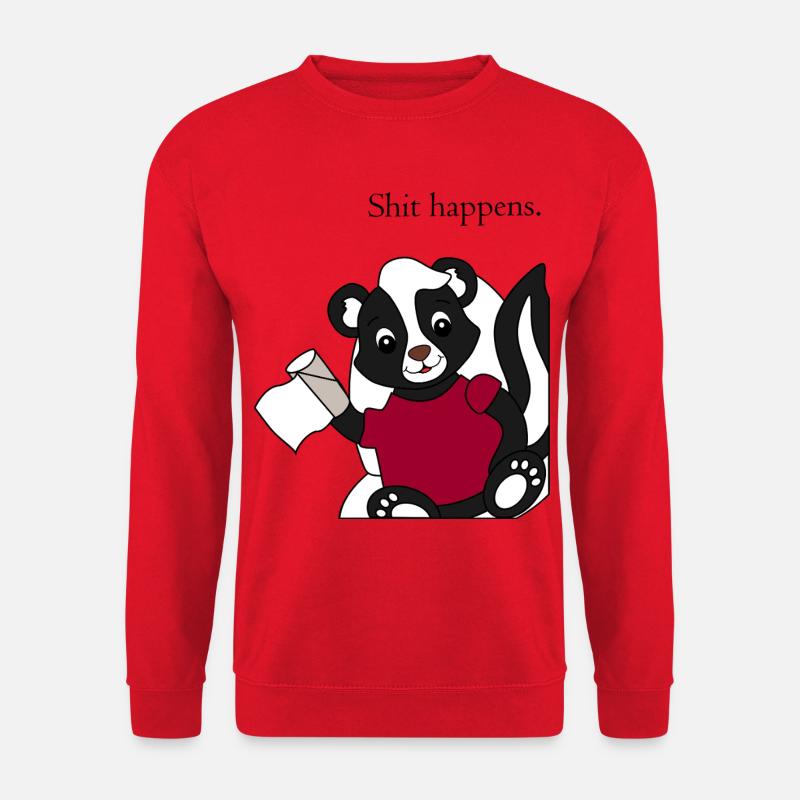 Stinktier Pixie Shit happens - Unisex Pullover - Rot