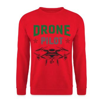 Drohnen-Pilot - Unisex Pullover - Rot - Vorne - Alina (178cm) & Michal (187cm)