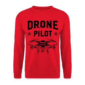 Drohnen-Pilot - Unisex Pullover - Rot - Vorne - Alina (178cm) & Michal (187cm)