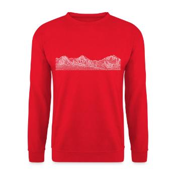 Eiger Mönch und Jungfrau - Panorama weiss - Unisex Pullover - Rot - Vorne - Alina (178cm) & Michal (187cm)