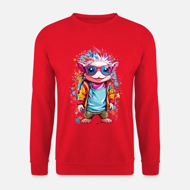 Coole Axolotl - Unisex Pullover - Rot