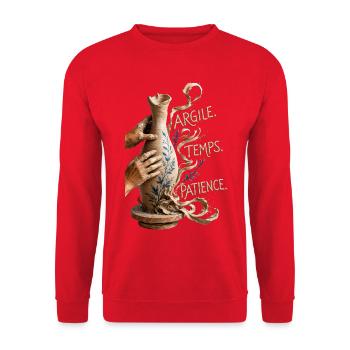 Argile et Patience en Poterie - Sweat-shirt Unisexe - rouge - Devant - Alina (178cm) & Michal (187cm)