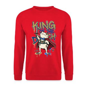 Frog King Ditch D20 RPG Amphibian Knight Art - Unisex Sweatshirt - red - Front - Alina (178cm) & Michal (187cm)