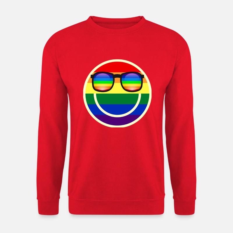 Pride Smile with sunglasses - Unisex Sweatshirt - red