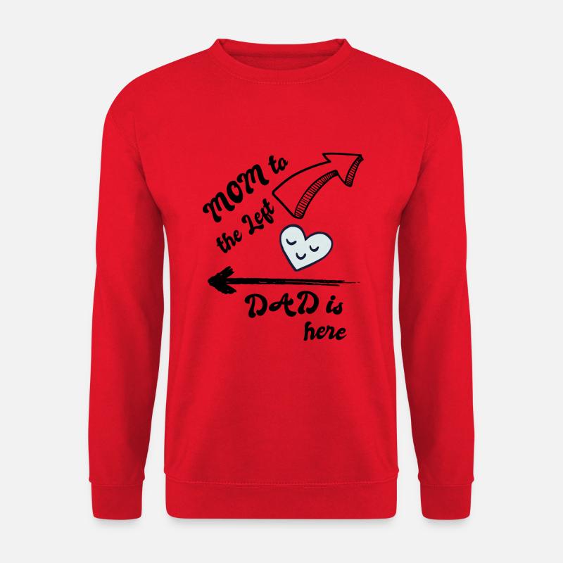 Mom Left Dad Right - Unisex Sweatshirt - red