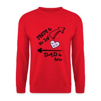 Maman à gauche et papa à droite - Sweat-shirt Unisexe - rouge - Devant - Alina (178cm) & Michal (187cm)