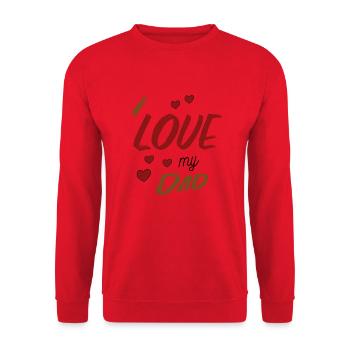 I Love my Dad - Ich liebe meinen Vater - Unisex Pullover - Rot - Vorne - Alina (178cm) & Michal (187cm)
