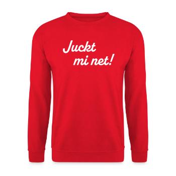 Juckt mi net - Unisex Pullover - Rot - Vorne - Alina (178cm) & Michal (187cm)