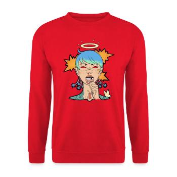 AMUSEMENT - Sweat-shirt Unisexe - rouge - Devant - Alina (178cm) & Michal (187cm)