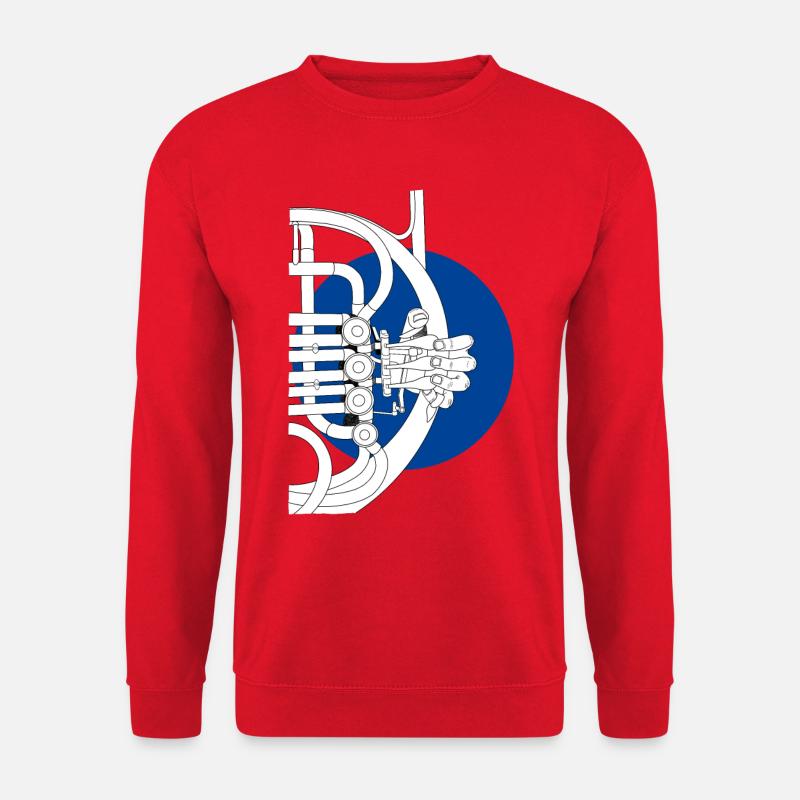 Horn Hand Waldhorn Althorn Bügelhorn Baritonhorn - Unisex Pullover - Rot