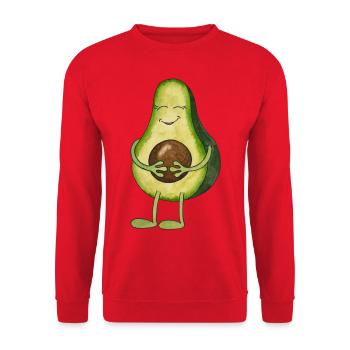 kawaii avocado cute vegan mom pregnant avo - Unisex Sweatshirt - red - Front - Alina (178cm) & Michal (187cm)