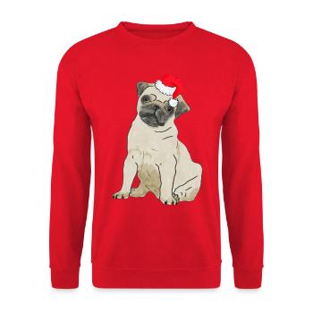 Christmas Doggy - Unisex Sweatshirt - red - Front - Alina (178cm) & Michal (187cm)