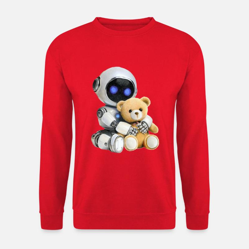 Roboter Teddy - Unisex Pullover - Rot