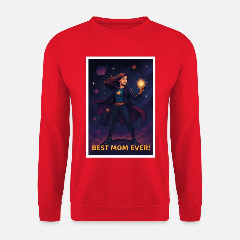Beste Mutter aller Zeiten Superhelden Poster - Unisex Pullover - Rot