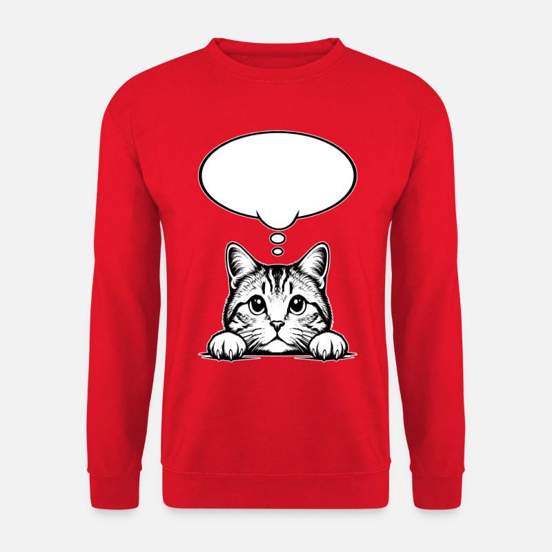 Scottish Straigh Cat Speech Bubble - Unisex Sweatshirt - red