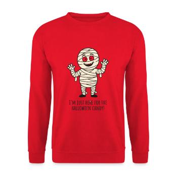 Here For The Halloween Candy Mummy - Funny Child - Unisex Sweatshirt - red - Front - Alina (178cm) & Michal (187cm)